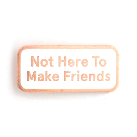 These Are Things - Not Here To Make Friends Enamel Pin - Two Penny Blue
