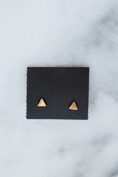 Triangle Stud Earrings - Two Penny Blue