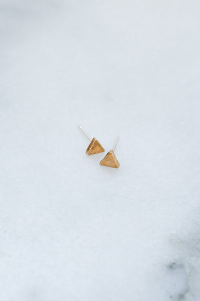 Triangle Stud Earrings - Two Penny Blue