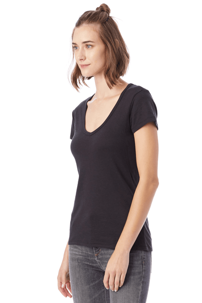 V-Neck Tee in Black - Two Penny Blue